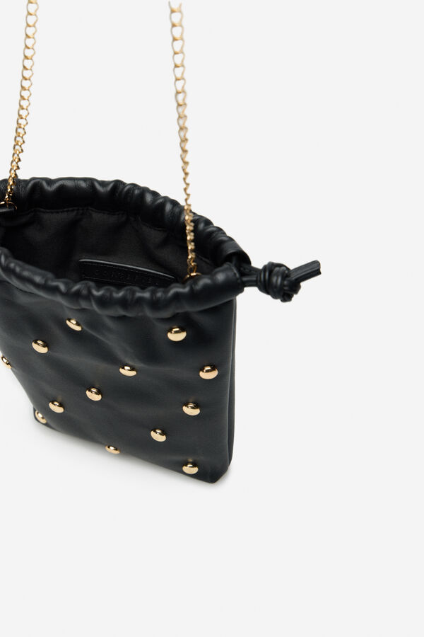 Cortefiel Mobile phone holder bag tacks Black