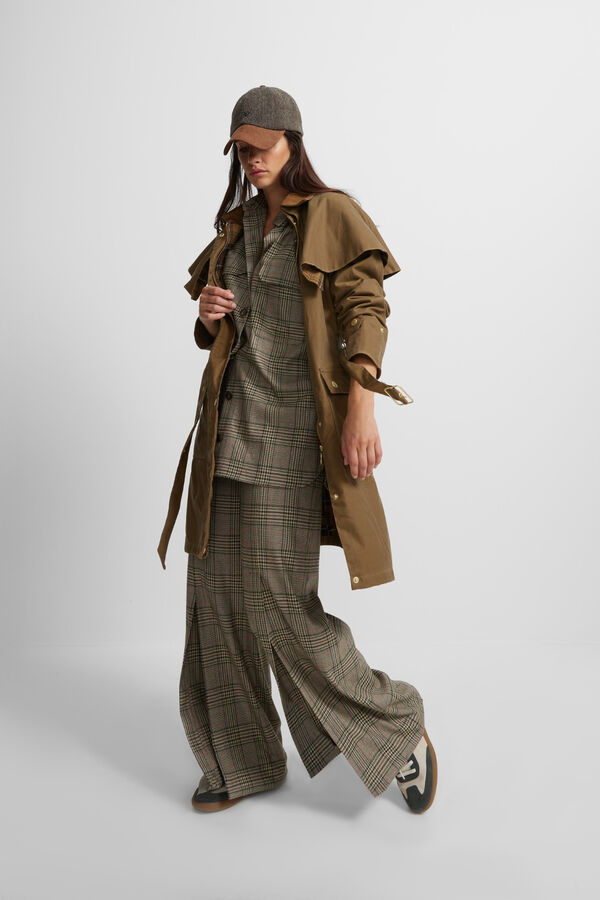 Silbon Long waxed parka Beige