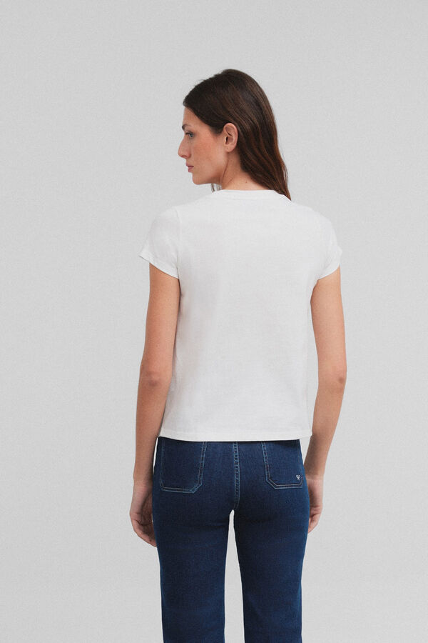 Cortefiel Classic women's T-shirt  Ivory