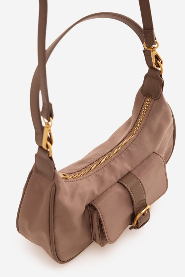 Cortefiel Multi-pocket baguette bag Beige