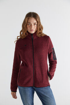 Cortefiel Jersey-knit fleece jacket Fuchsia
