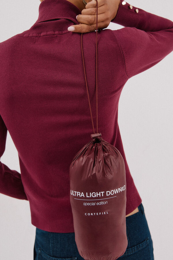 Cortefiel Reversible feather bomber jacket Maroon