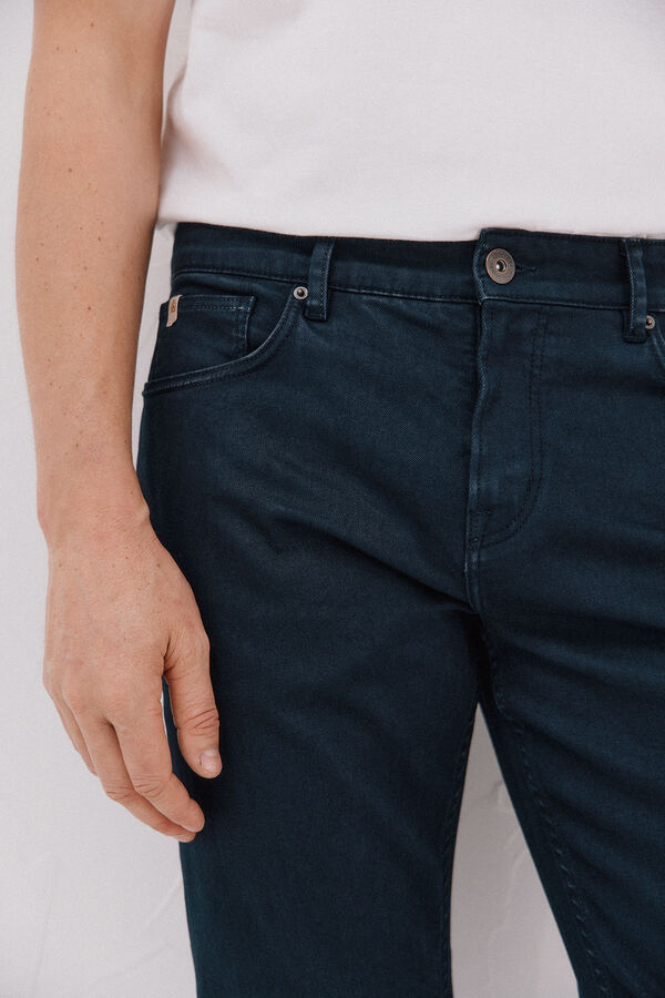 Cortefiel 5-pocket regular fit coloured trousers Navy