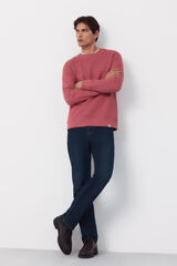 Cortefiel Textured crew neck sweatshirt Pink