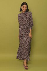 Cherubina Fog midi dress Printed beige