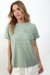 Slowlove Camiseta bordado Kaki