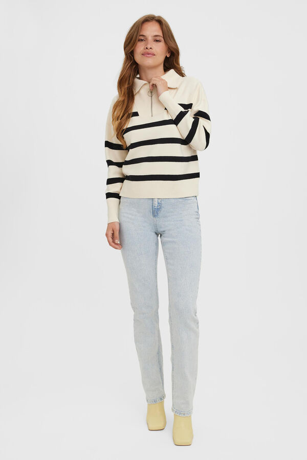 Vero Moda Camisola de manga comprida com fecho-éclair Cinzento