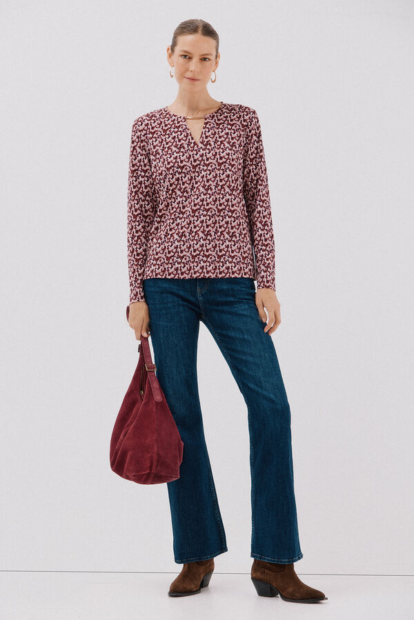 Cortefiel Gold piece top with neckline Multicolour
