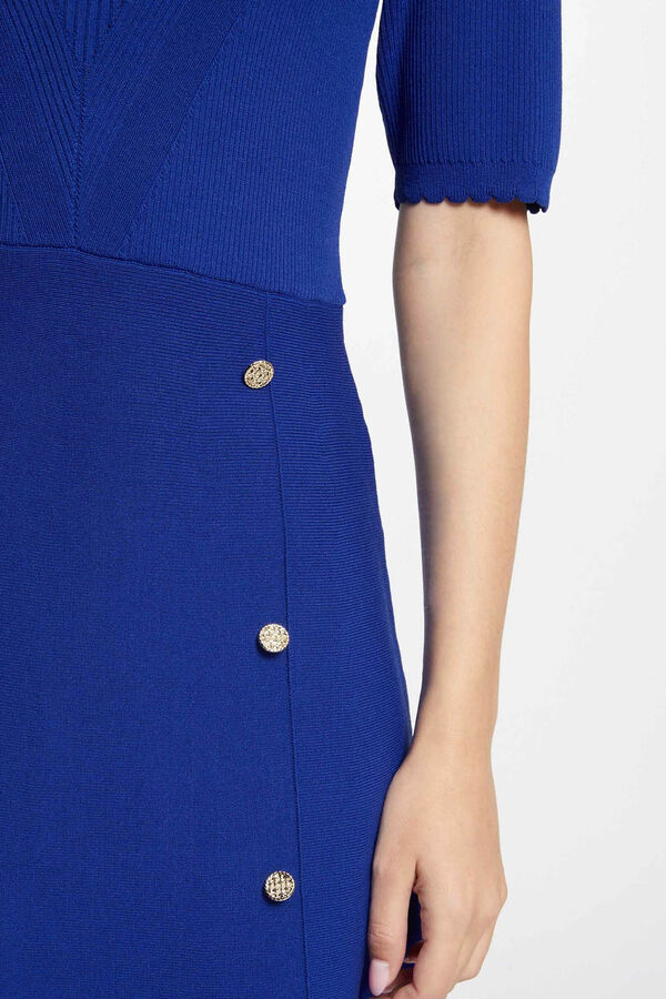 Cortefiel Short A-line knit dress Blue