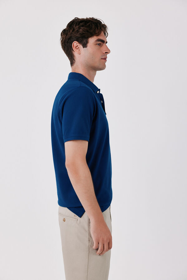 Cortefiel Piqu&eacute; basic polo shirt Blue