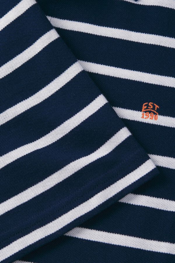 Jack & Jones Polo em algod&atilde;o &agrave;s riscas Azul