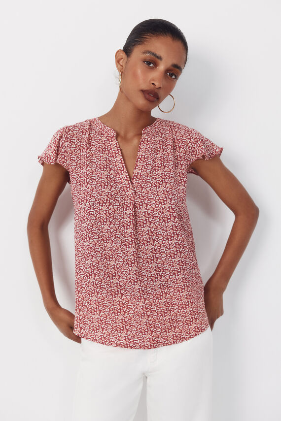 Blusa fluida manga vuelo