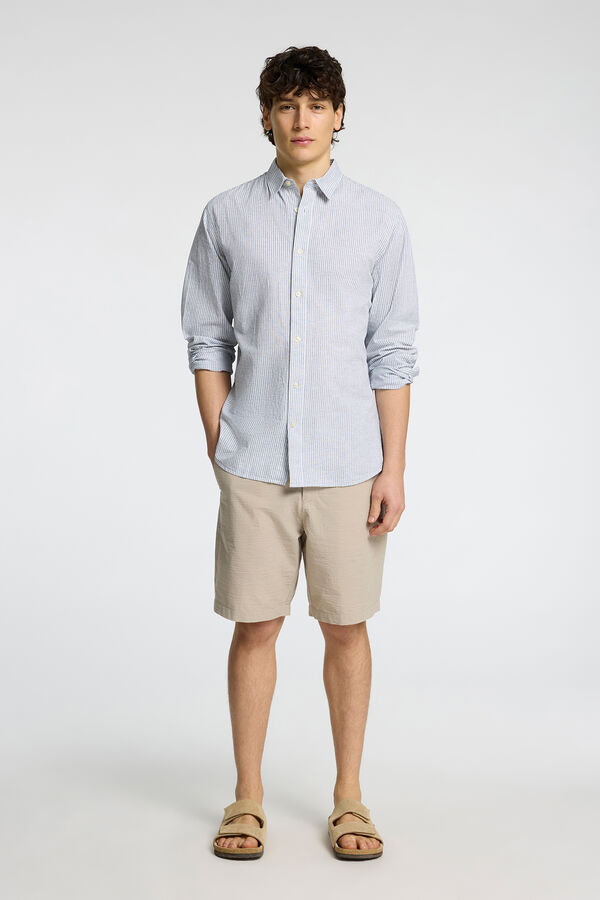 Selected Camisa de linho de manga comprida Branco