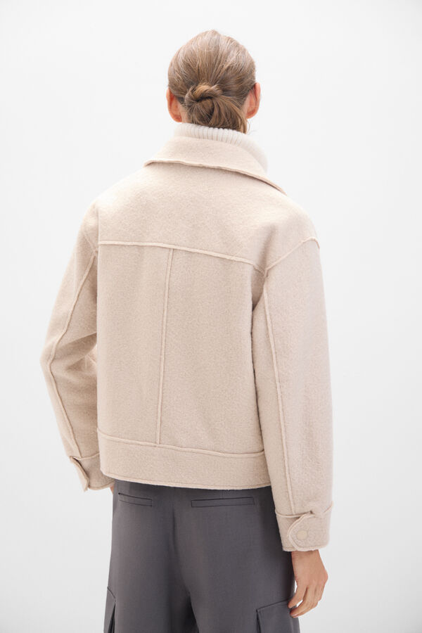 Cortefiel Loop fabric jacket Ivory