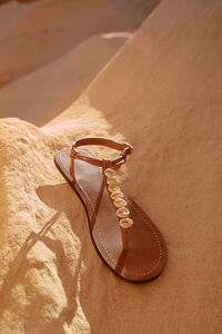 Cortefiel Shell sandals Nude