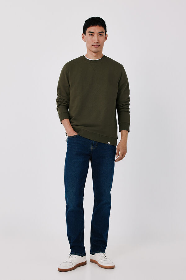 Cortefiel Sweatshirt gola caixa Verde