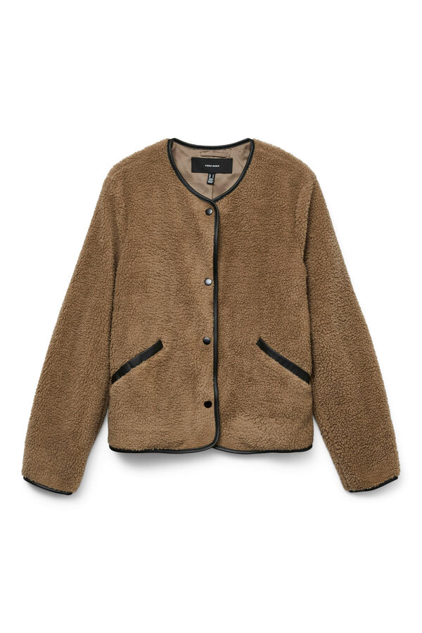 Vero Moda Casaco curta de borrego Castanho