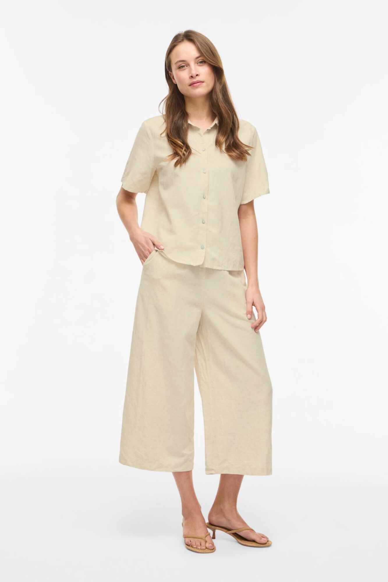 Vila Cal&ccedil;a culotte de linho para mulher