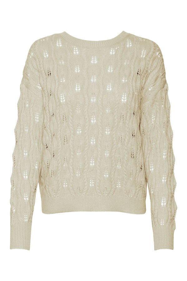 Cortefiel Jersey-knit jumper with openwork details  Grey