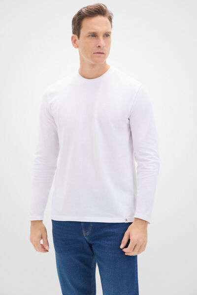 Cortefiel Basic piqué long sleeve t-shirt White