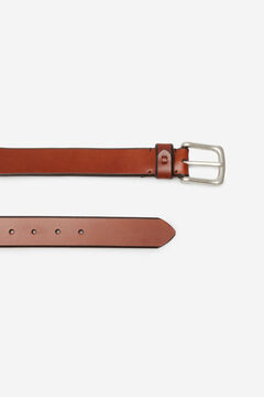 Cortefiel Plain leather belt Dark brown