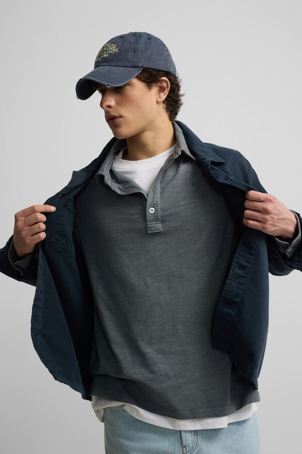 Silbon Patches overshirt Navy