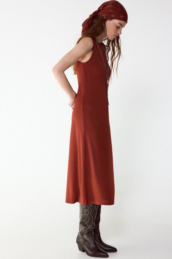 Slowlove Vestido b&aacute;sico com estrutura Castanho