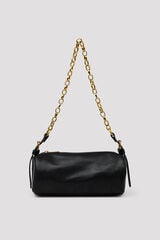 Cortefiel Chain mini barrel bag Black