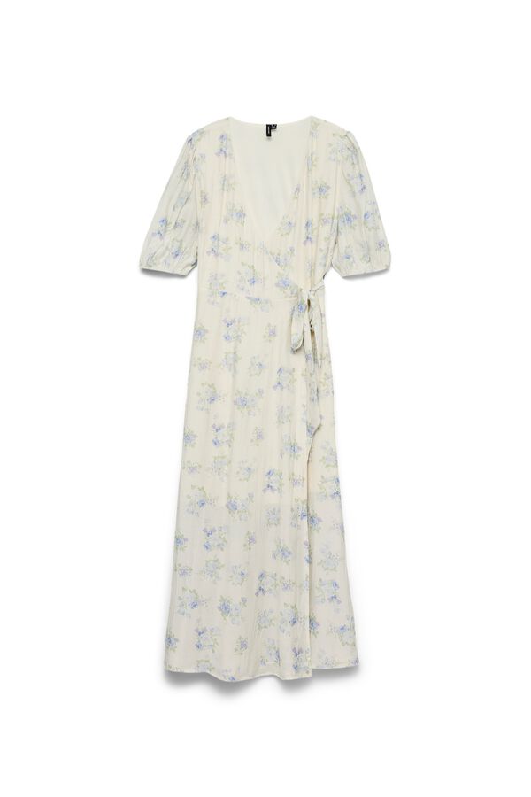 Vero Moda Vestido cruzado estampado Tostado