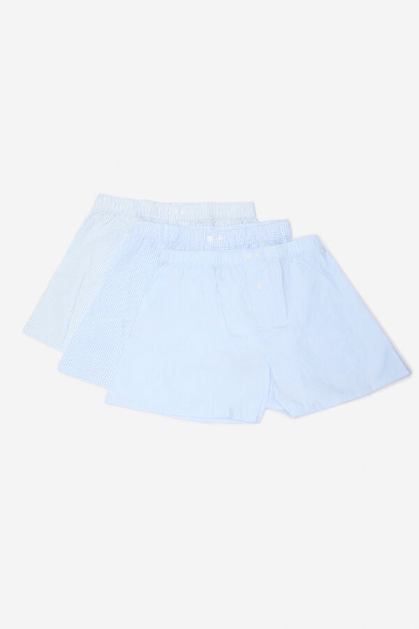 Cortefiel 3-pack woven boxers Blue