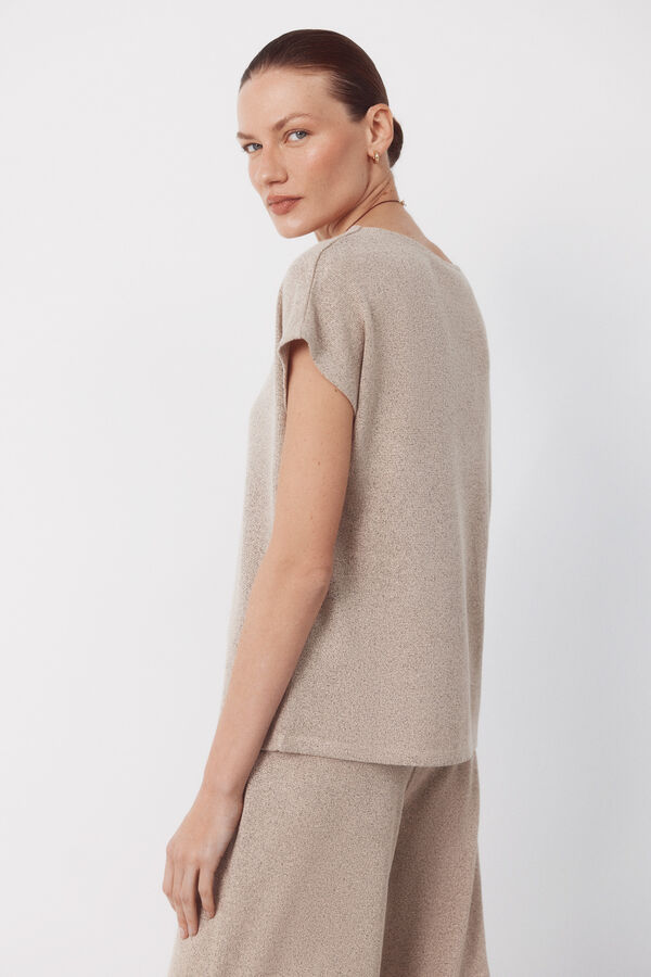 Cortefiel T-shirt with a rustic look Beige