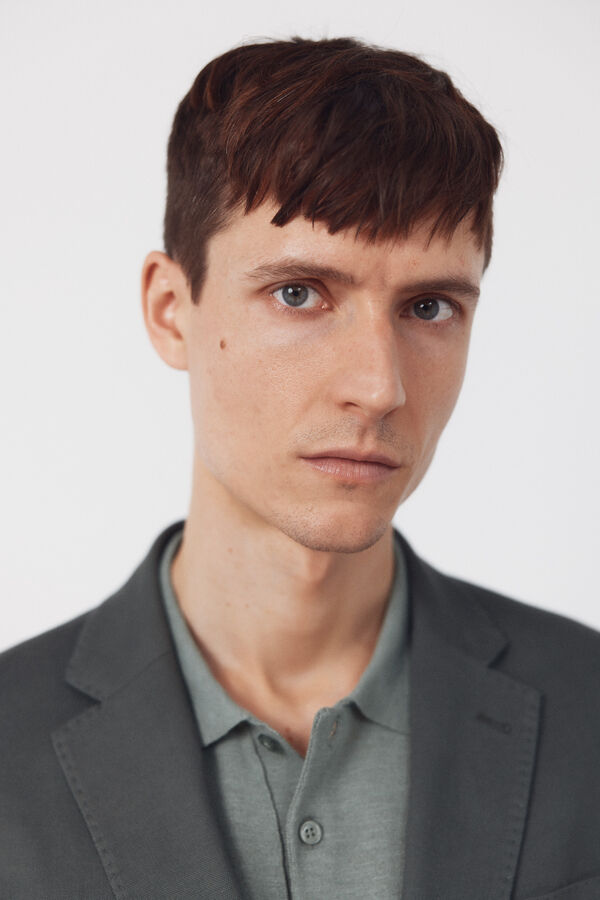 Cortefiel Blazer coordenado em mistura de linho Verde