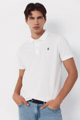 Cortefiel Piqu&eacute; basic slim polo shirt White