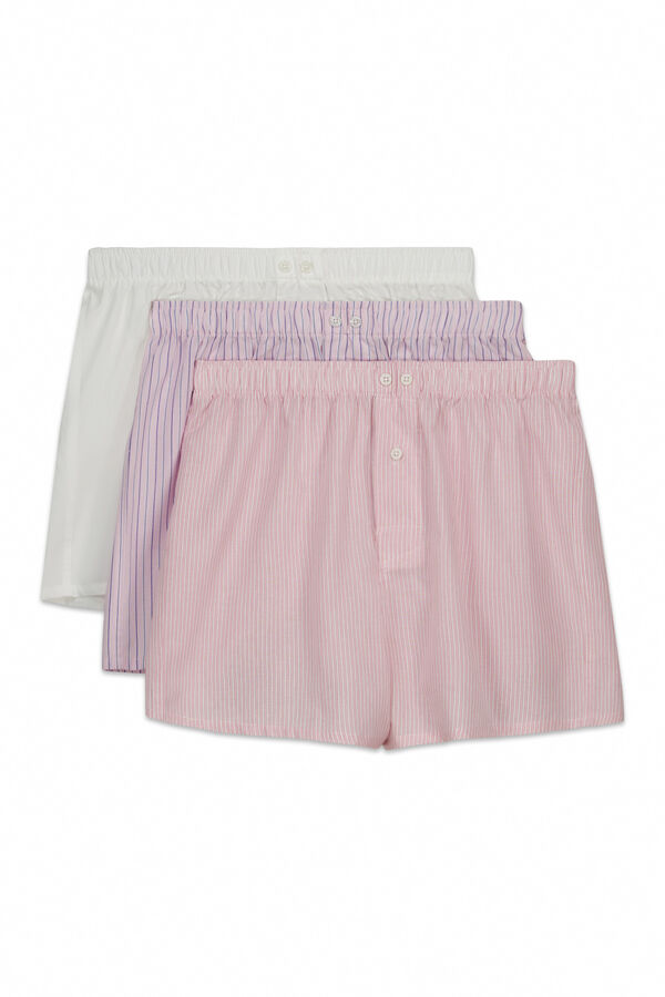 Cortefiel 3-pack woven boxers Pink