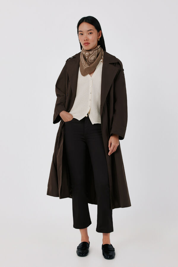 Cortefiel Sensational cropped flare jeans Dark brown