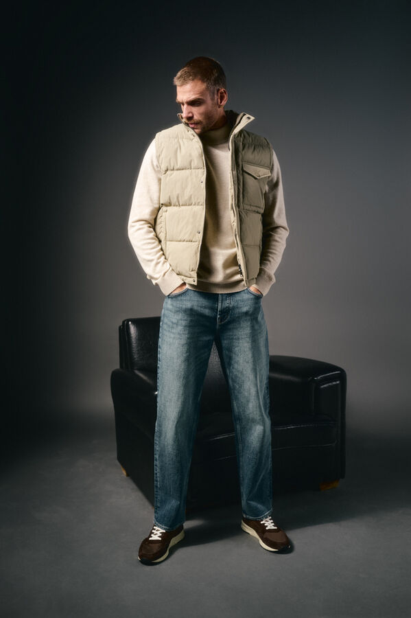 OOTO Colete acolchoado com bolso Tostado