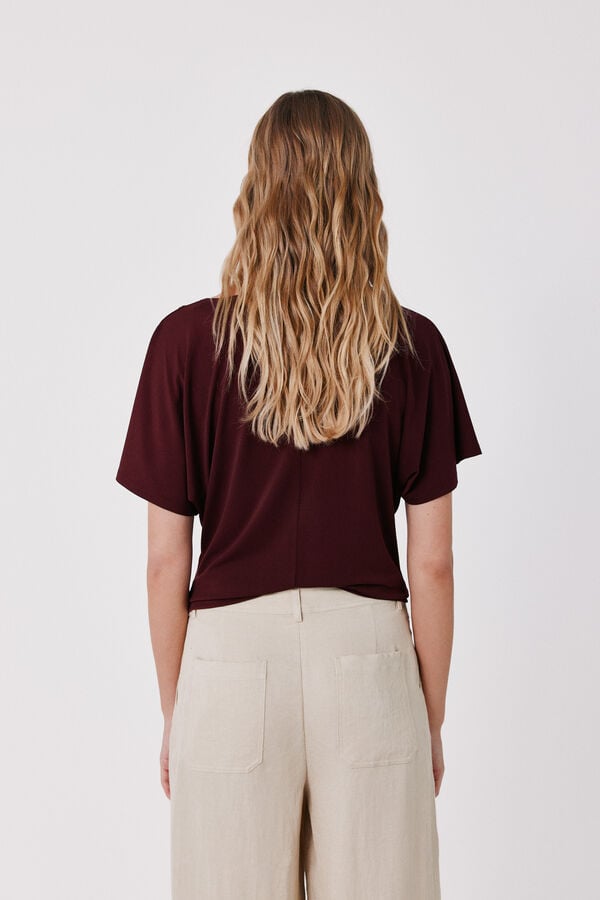 Cortefiel Fluid basic top Maroon