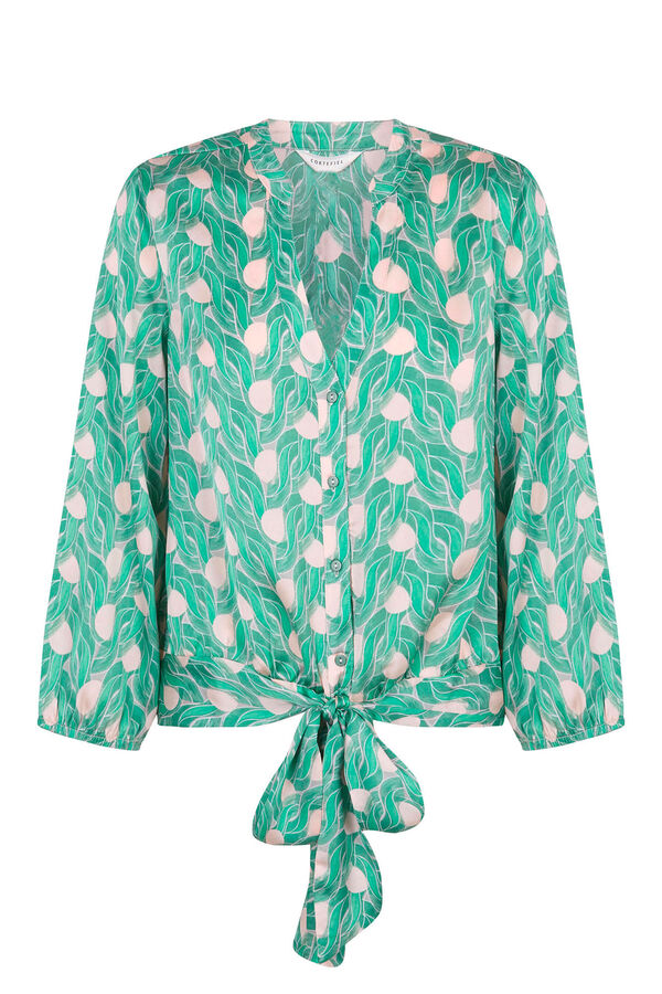 Cortefiel Printed sustainable blouse Printed green