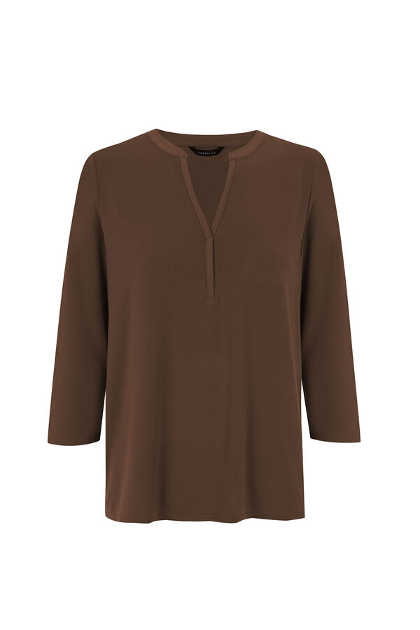 Cortefiel Henley T-shirt Kaki