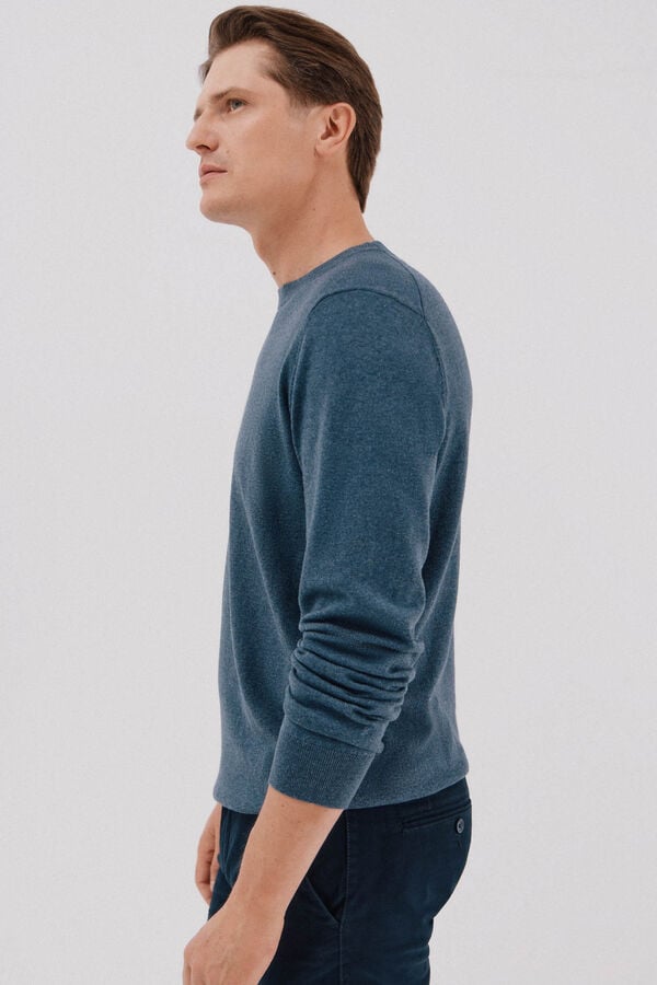 Cortefiel Crew neck cashmere crew neck jersey Blue