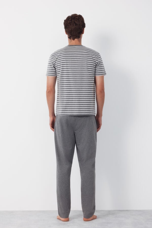 Cortefiel Jersey-knit pyjamas set Grey