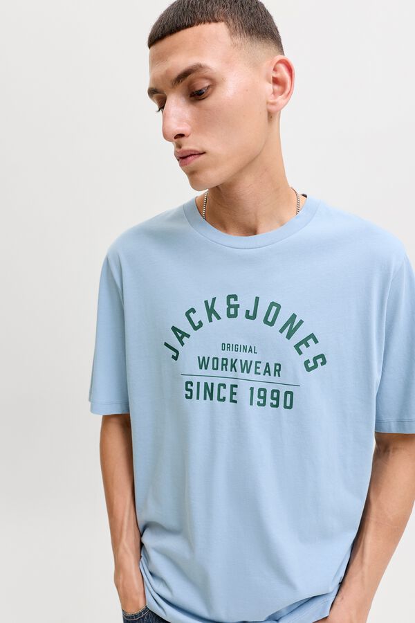Jack & Jones Print regular fit T-shirt Blue