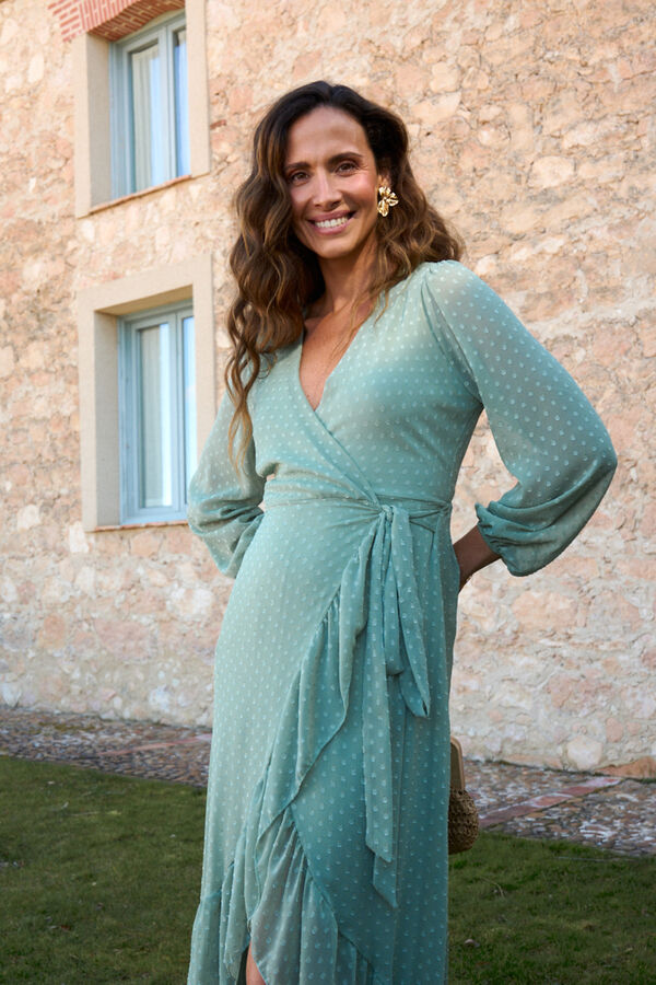 Pol&iacute;n Et Moi Vestido de convidada Camila Verde