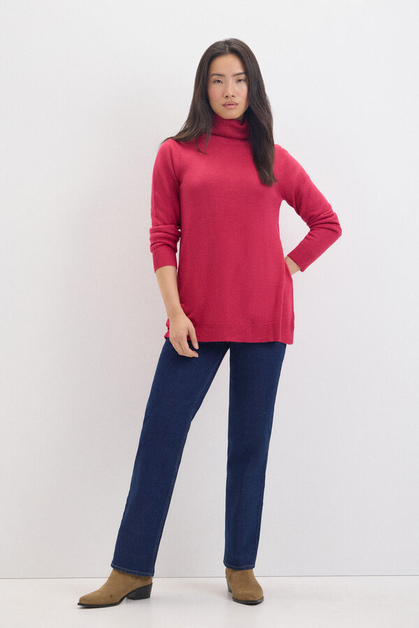 Cortefiel Polo neck jumper Pink