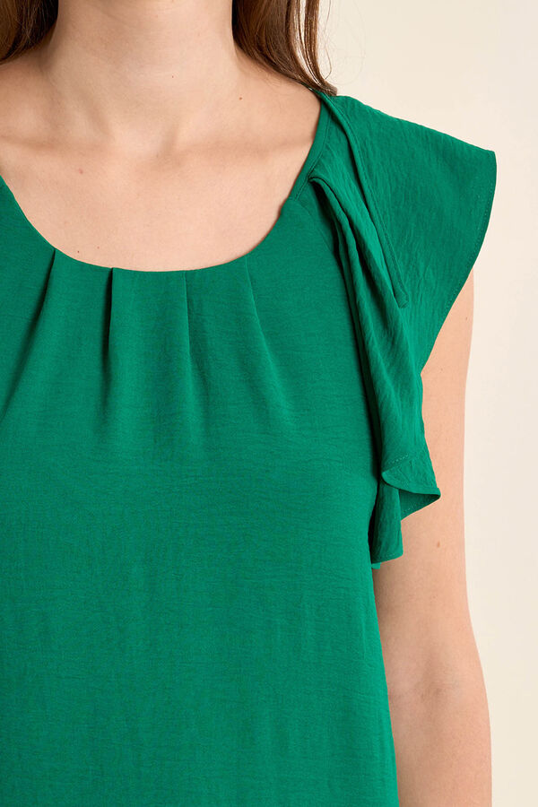 Molly Bracken Vestido de manga curta borboleta com pregas Verde