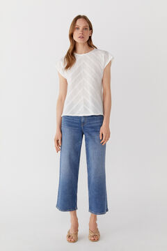 Cortefiel Combined textured top White