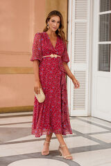 Pol&iacute;n Et Moi Vestido estampado Luisa Vermelho