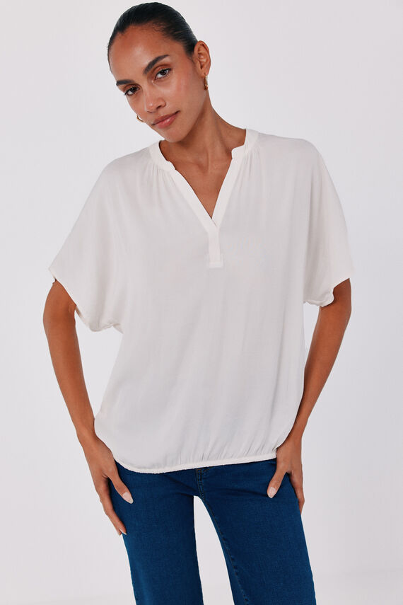 Blusa satinada manga corta