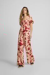 Silbon Calça palazzo com estampado floral Vermelho