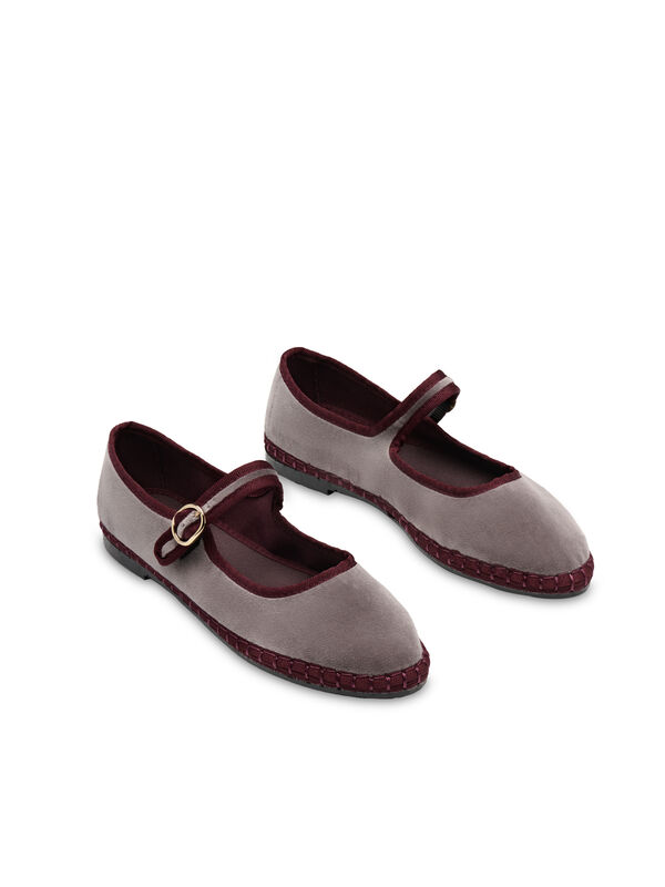 Flabelus Mery Jane de terciopelo Gris